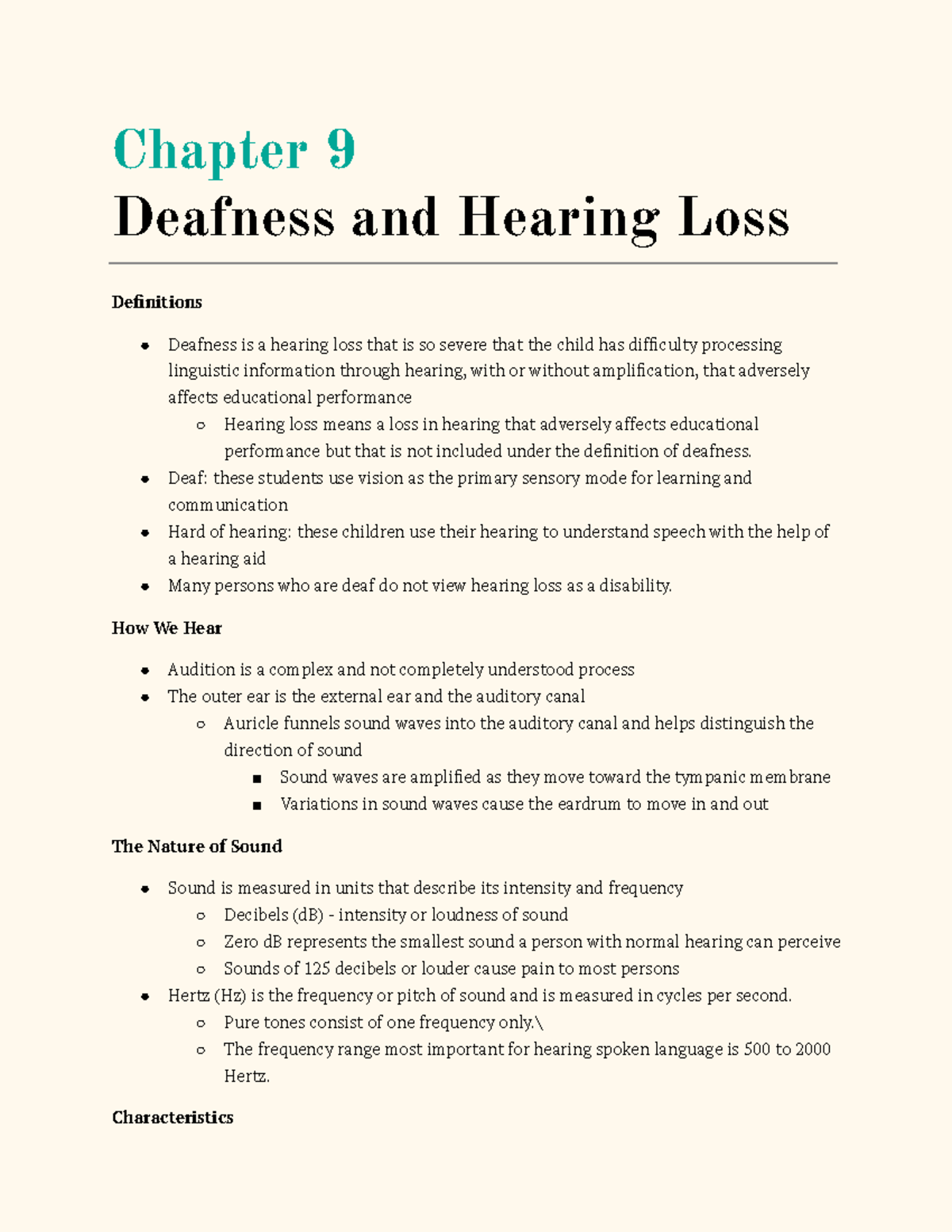 edci-2700-denny-chapter-9-notes-chapter-9-deafness-and-hearing-loss