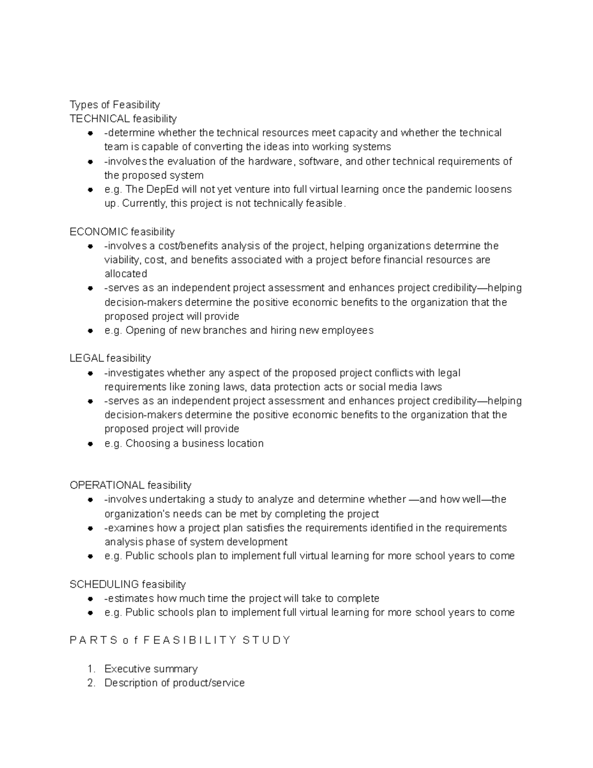 Feasib - nanannansjadjhdhad - Types of Feasibility TECHNICAL ...