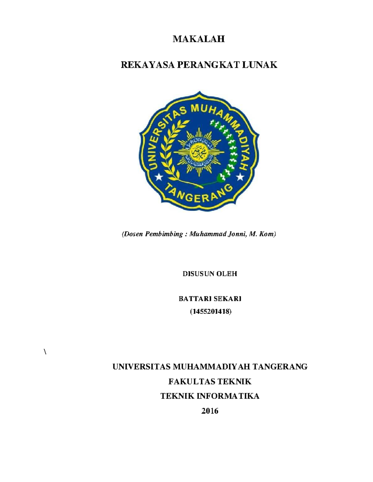 Makalah Rekayasa Perangkat Lunak - MAKALAH REKAYASA PERANGKAT LUNAK ...