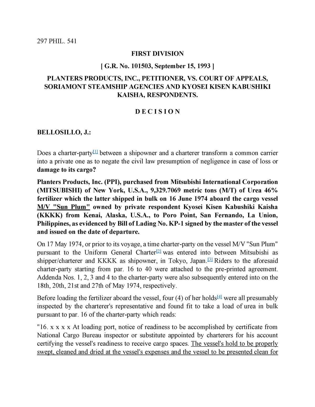 1W - Planters Products, INC vs. CA - 297 PHIL. 541 FIRST DIVISION [ G ...