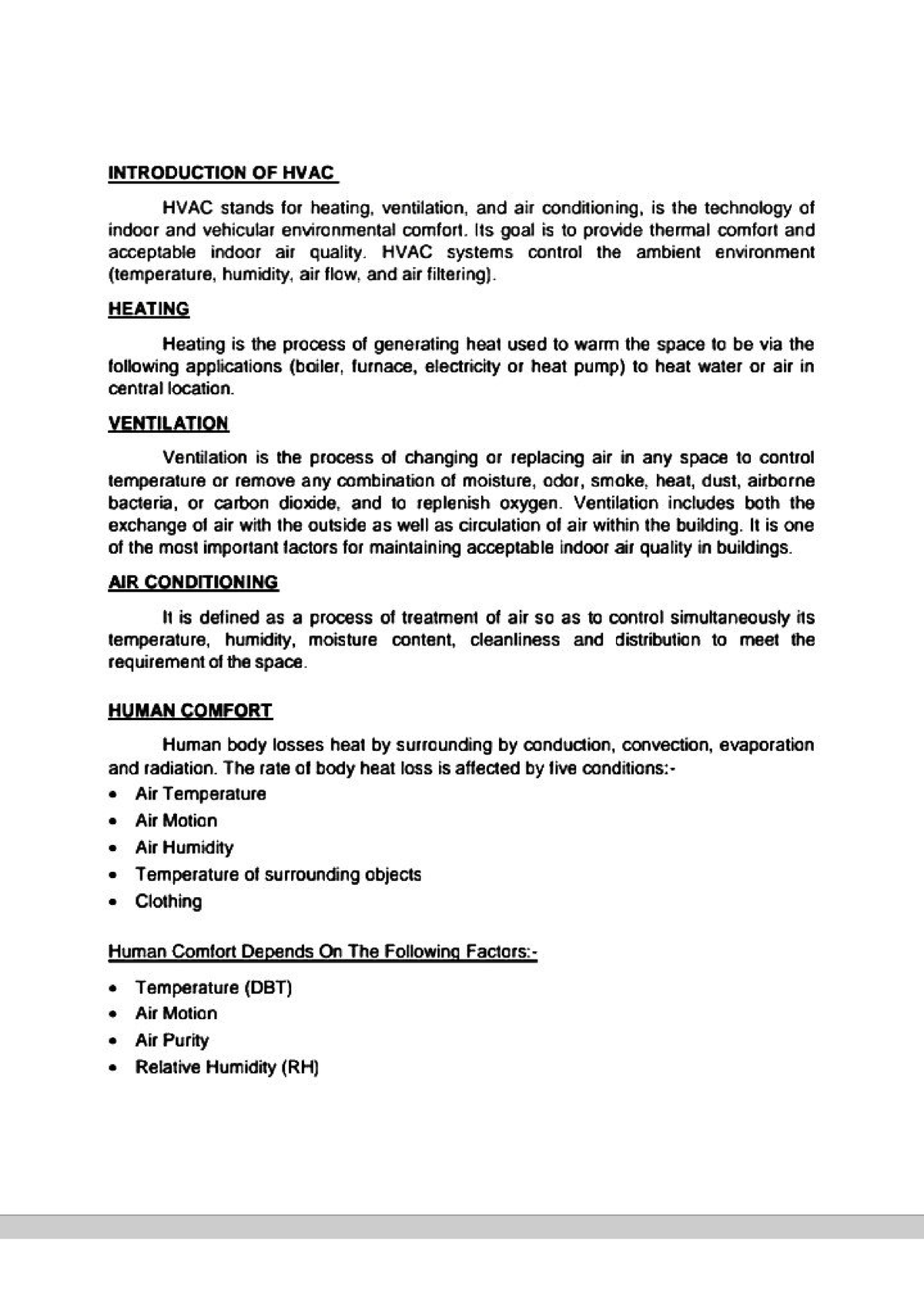 HVAC 1 - Introduction on Heating, ventilation, and air conditioning ...