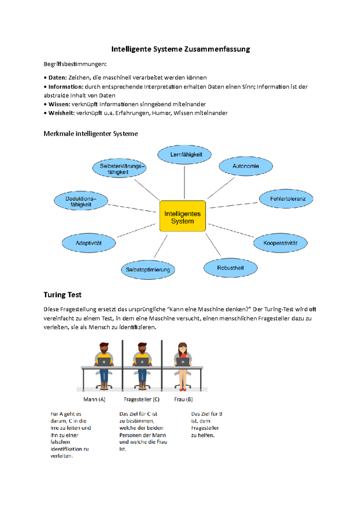 Intelligente Systeme Zusammenfassung Teil 1 Intelligente Systeme