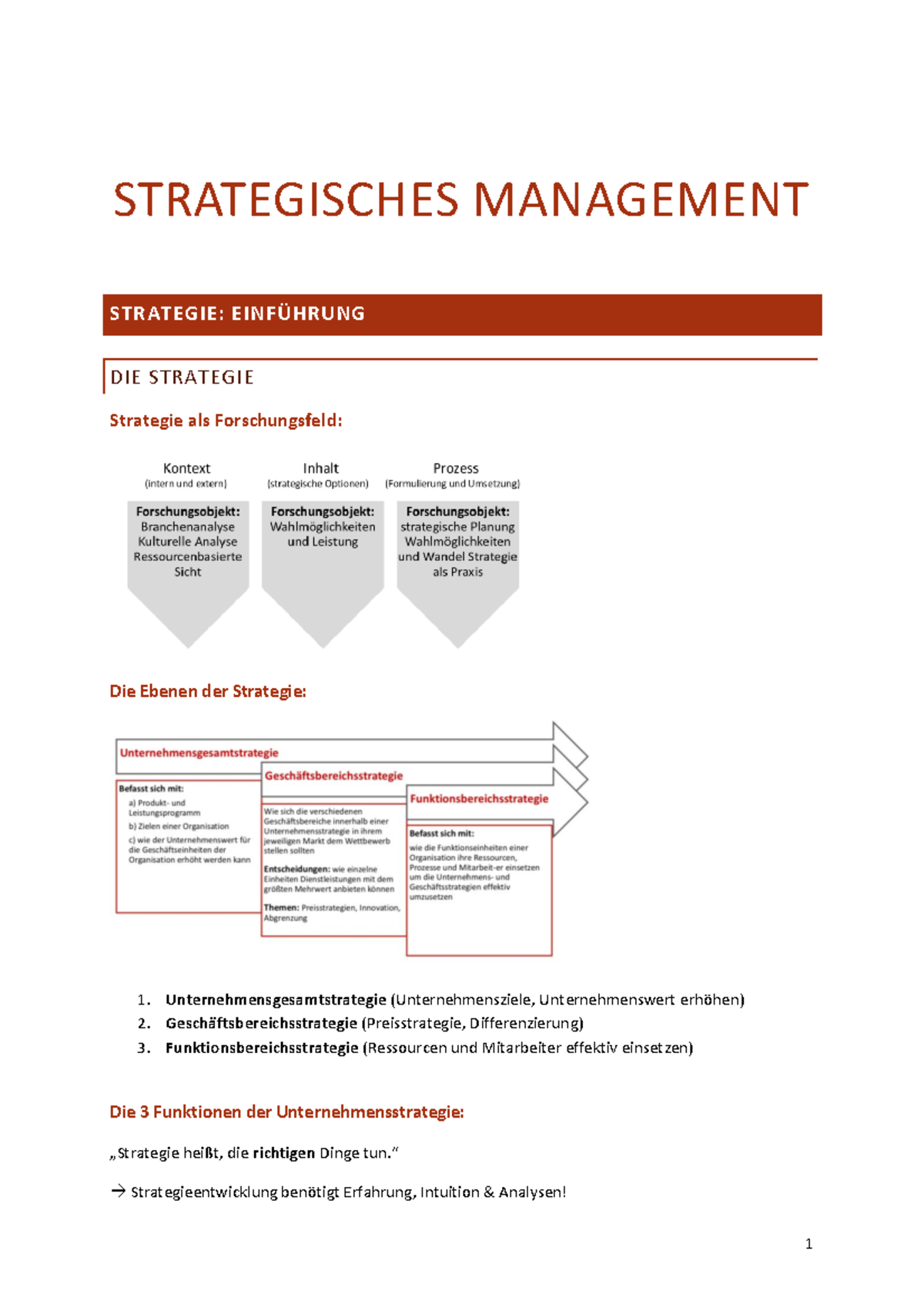 Strategisches Management Zusammenfassung - STRATEGISCHES MANAGEMENT ...