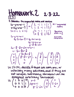 Linear Algebra Homework 1 - Homework I ####### 4 Let Abe the 3 4 Matrix ...