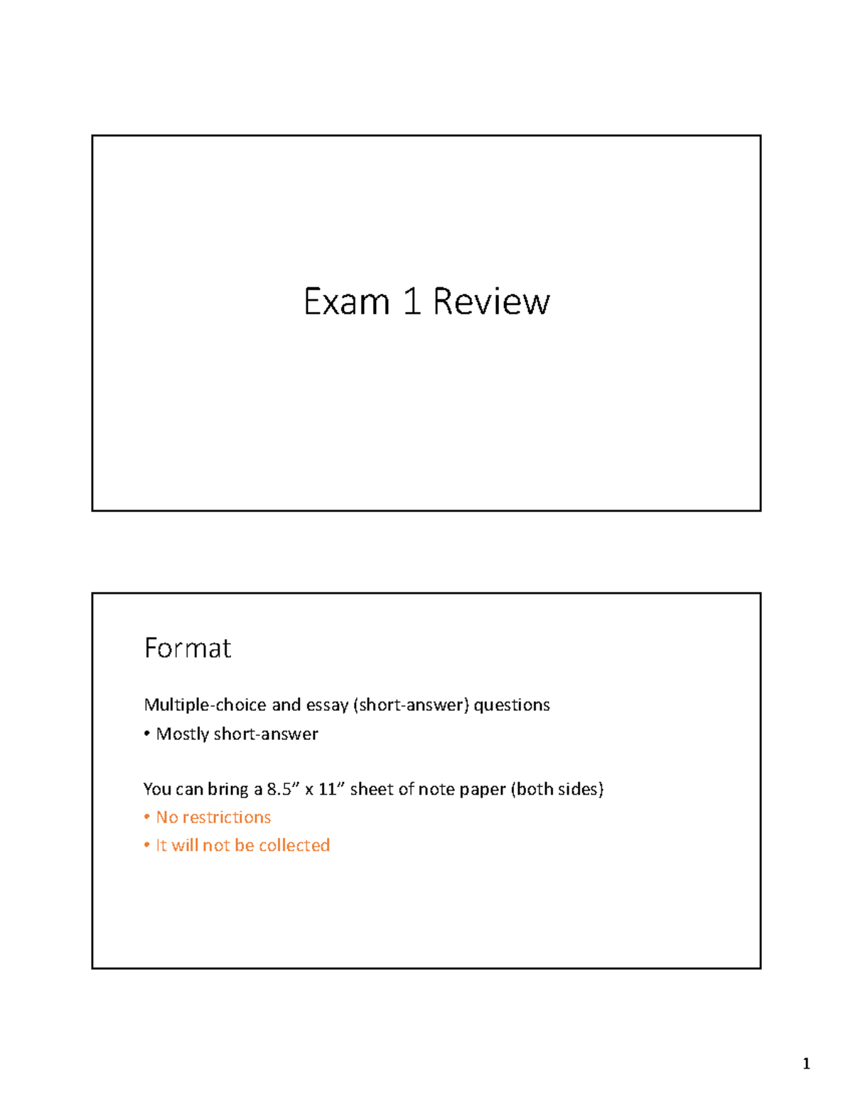 assignment 1 pre entry checks video review