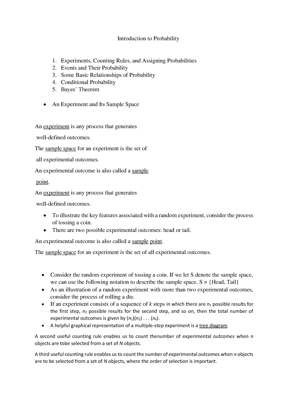 Introduction to Probability - Introduction to Probability Experiments ...