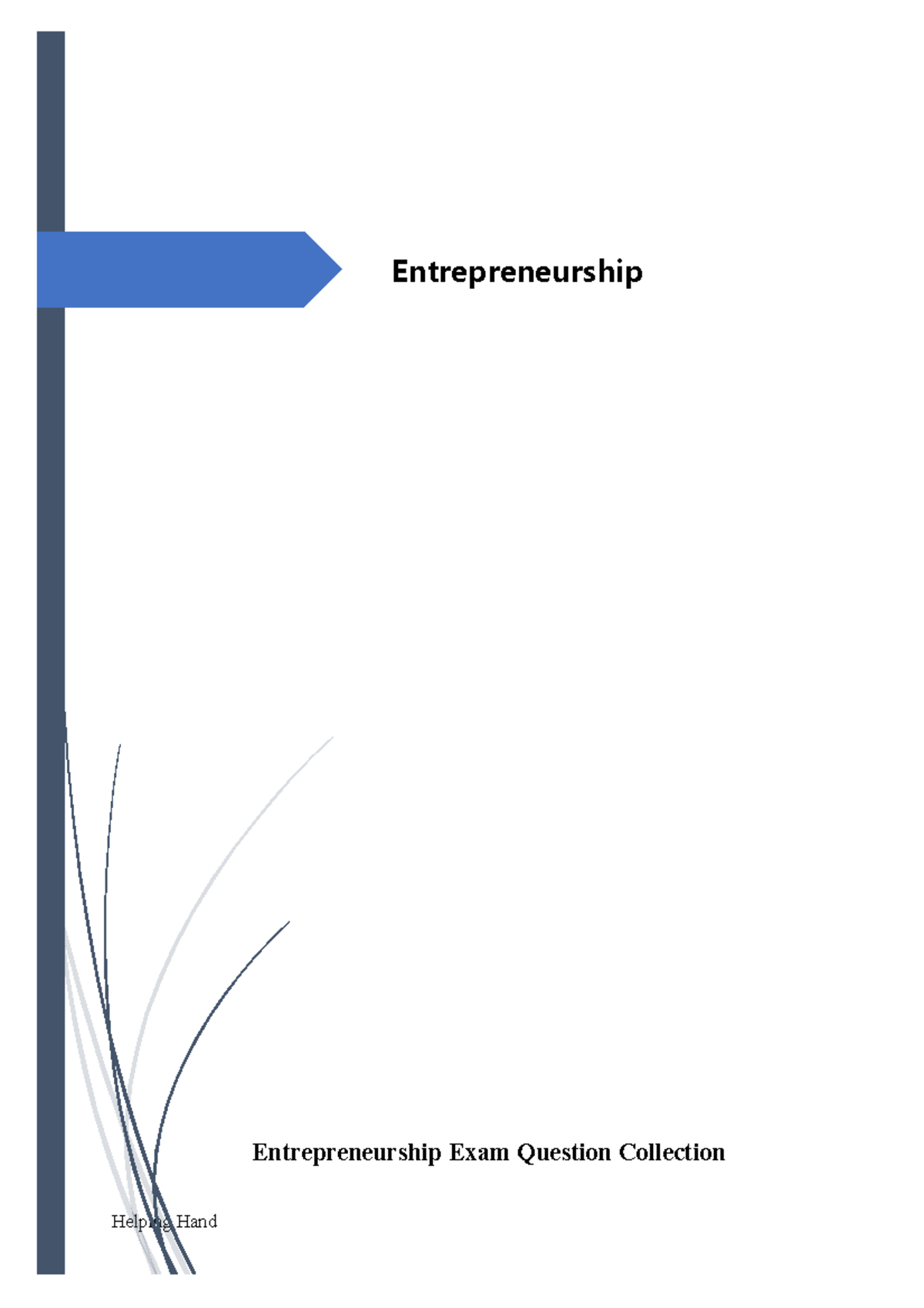 Entrepreneurship Questions - Entrepreneurship Entrepreneurship Exam ...