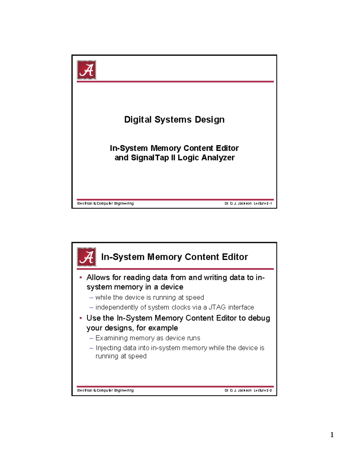 Lec 8 InSystem Memory Content Editor and SignalTap II Logic Analyzer