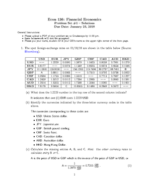 Problem Set 1 Spring 2021 Solutions - Econ 136: Financial Economics ...