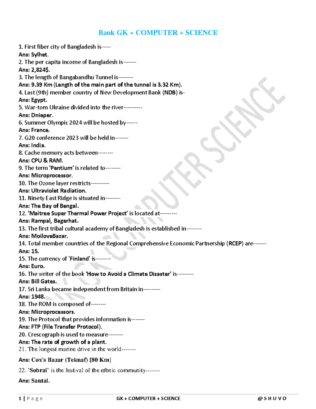 BANK GK Computer Science (DAY-1 to 35) copy - Bank GK + COMPUTER ...
