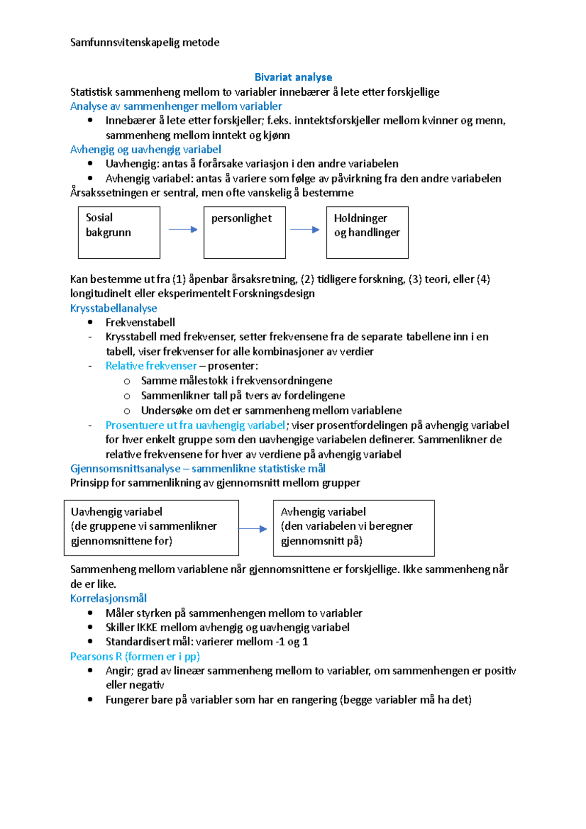 Bivariat Analyse - Samfunnsvitenskapelig Metode Bivariat Analyse ...