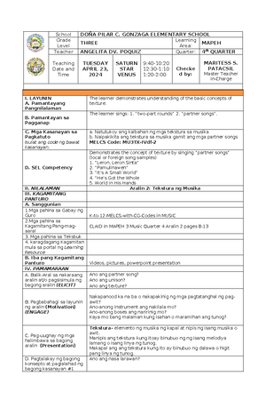 Q4 ESP WEEK 2 DAY 2 - Lesson plan - School DOÑA PILAR C. GONZAGA ...
