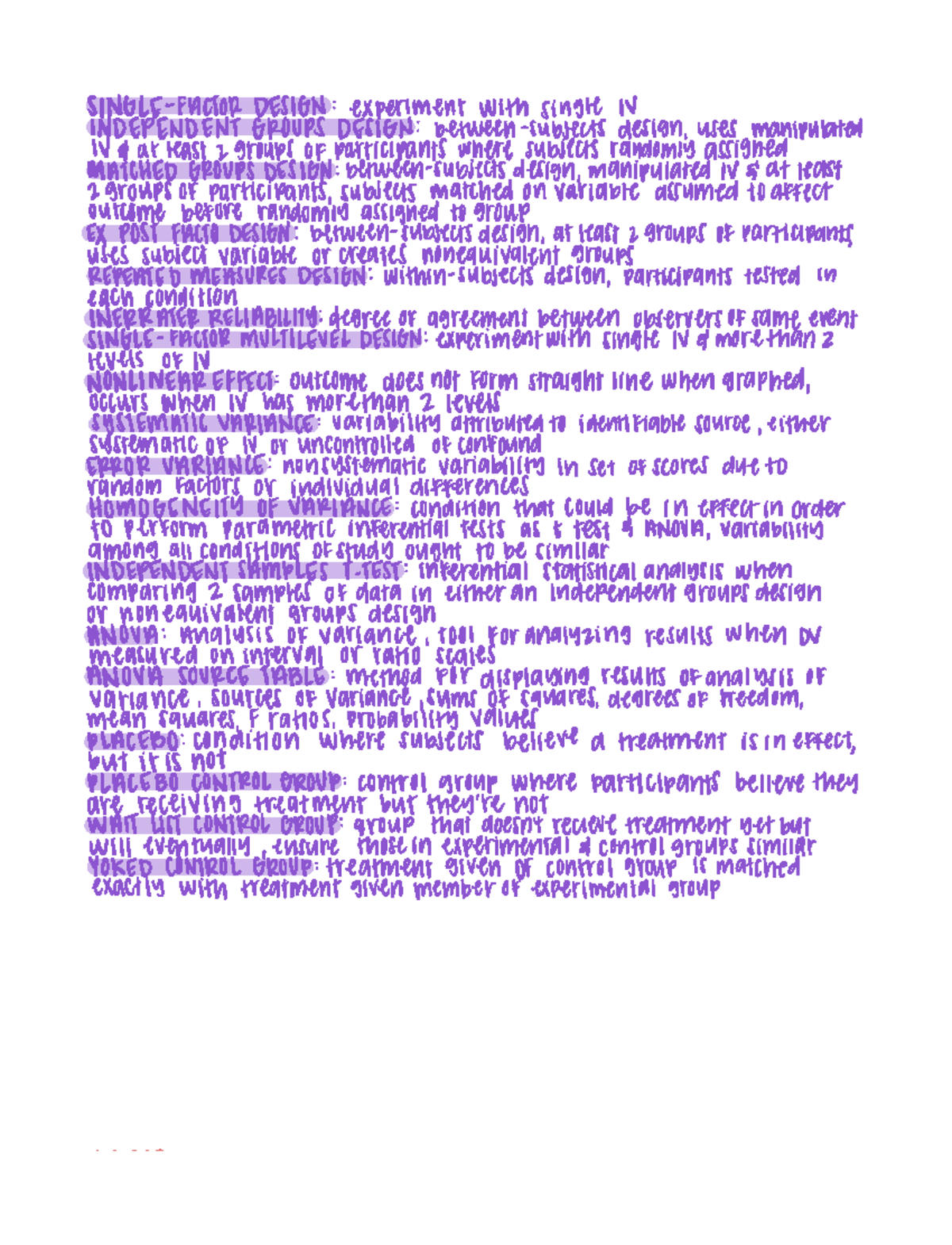 Chapter 7 Experimental Design I - SINGLE FACTORDESIGN experiment with ...