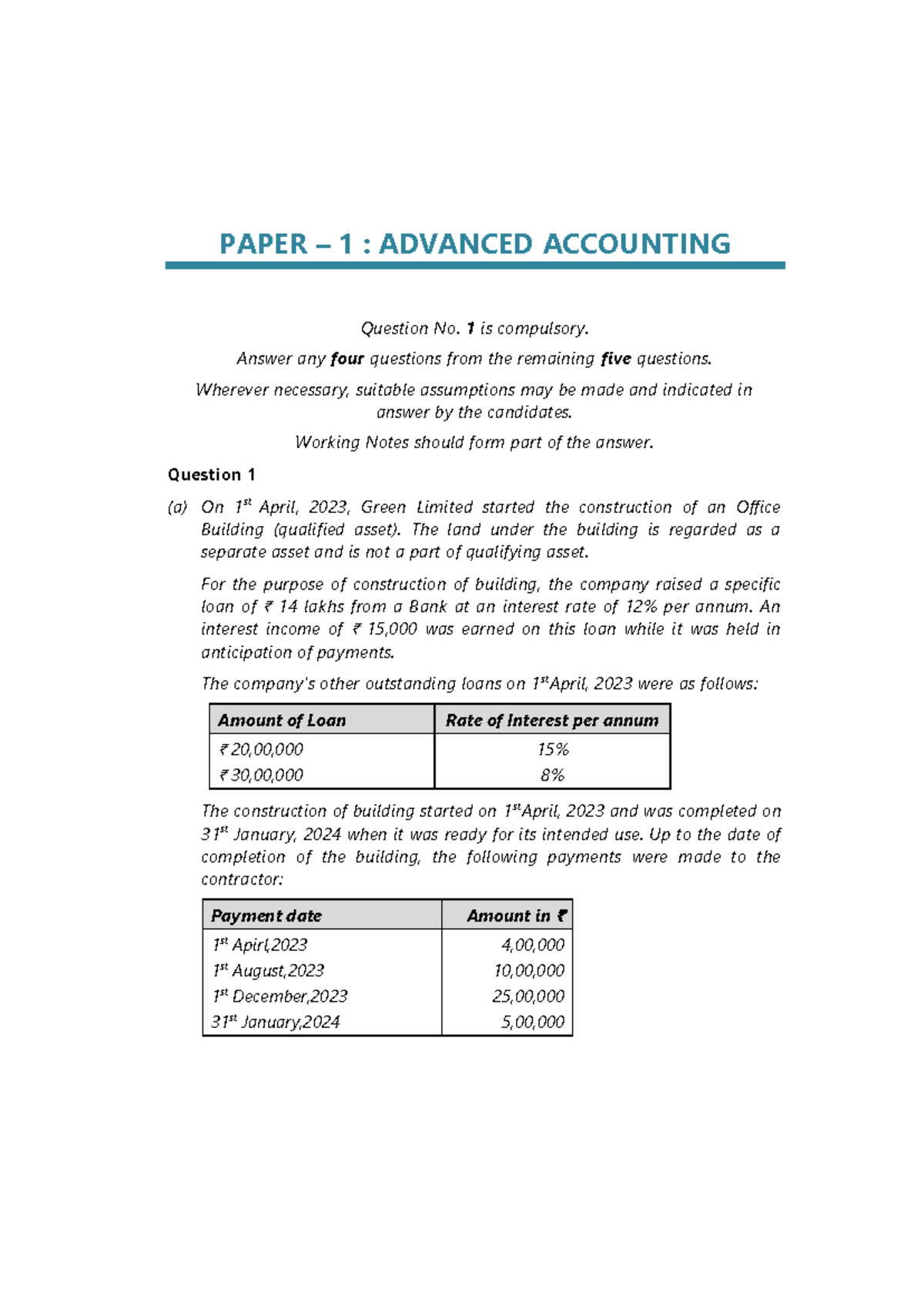 81496 bos65715-p1 - gjjjgjgxmgxhvfmh - PAPER – 1 : ADVANCED ACCOUNTING ...