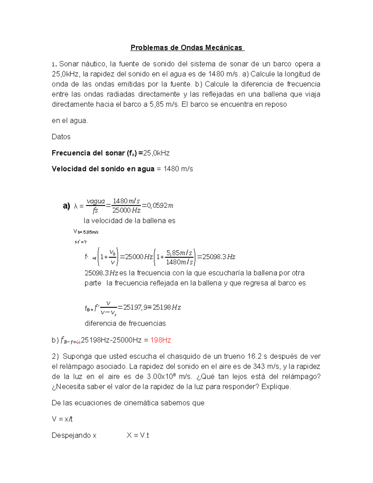 Mecanismo Caf Utp Problemas De Ondas Mec Nicas Sonar N Utico La