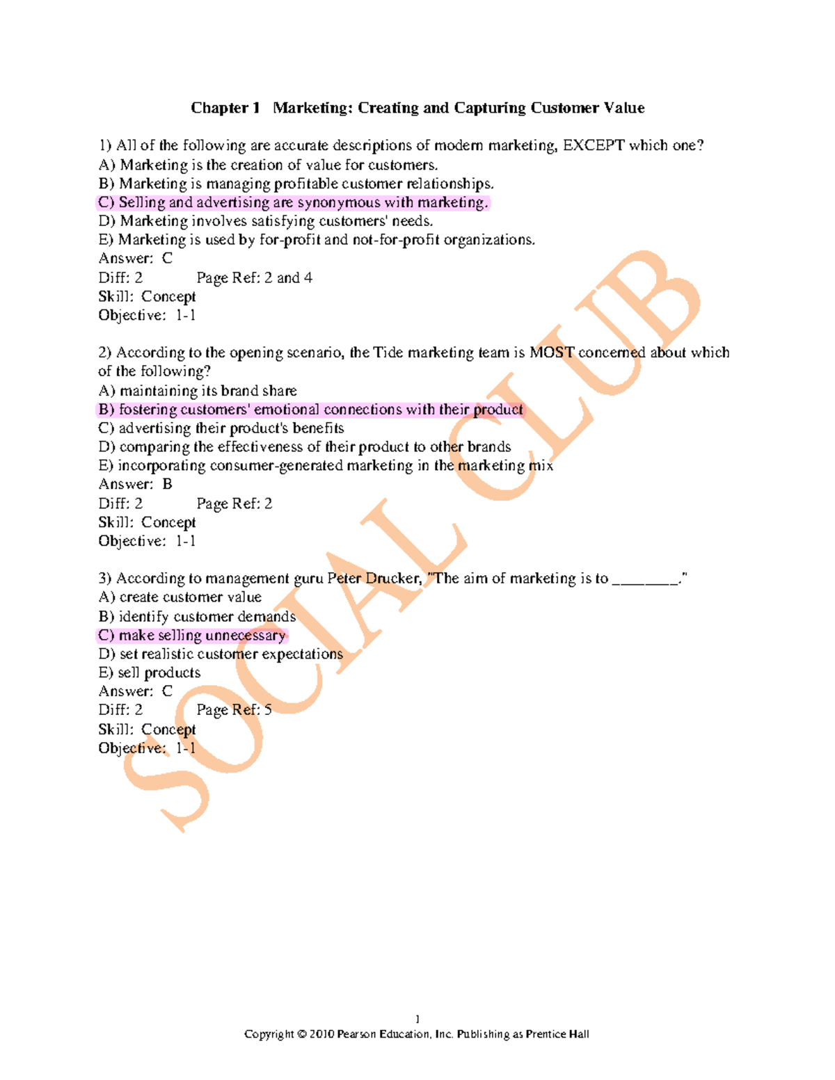 MKT 201 - Chapter 1 - 1 Chapter 1 Marketing: Creating And Capturing ...