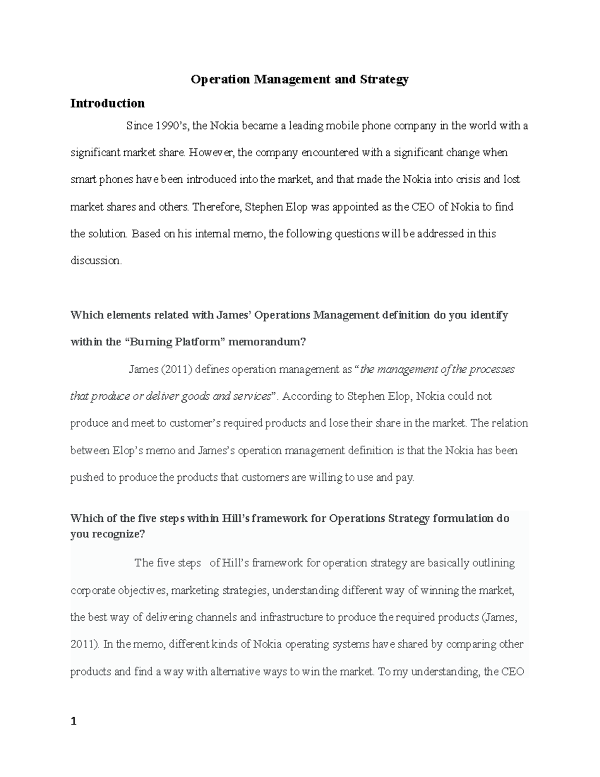 Discussion - Operation Management and Strategy Introduction Since 1990 ...