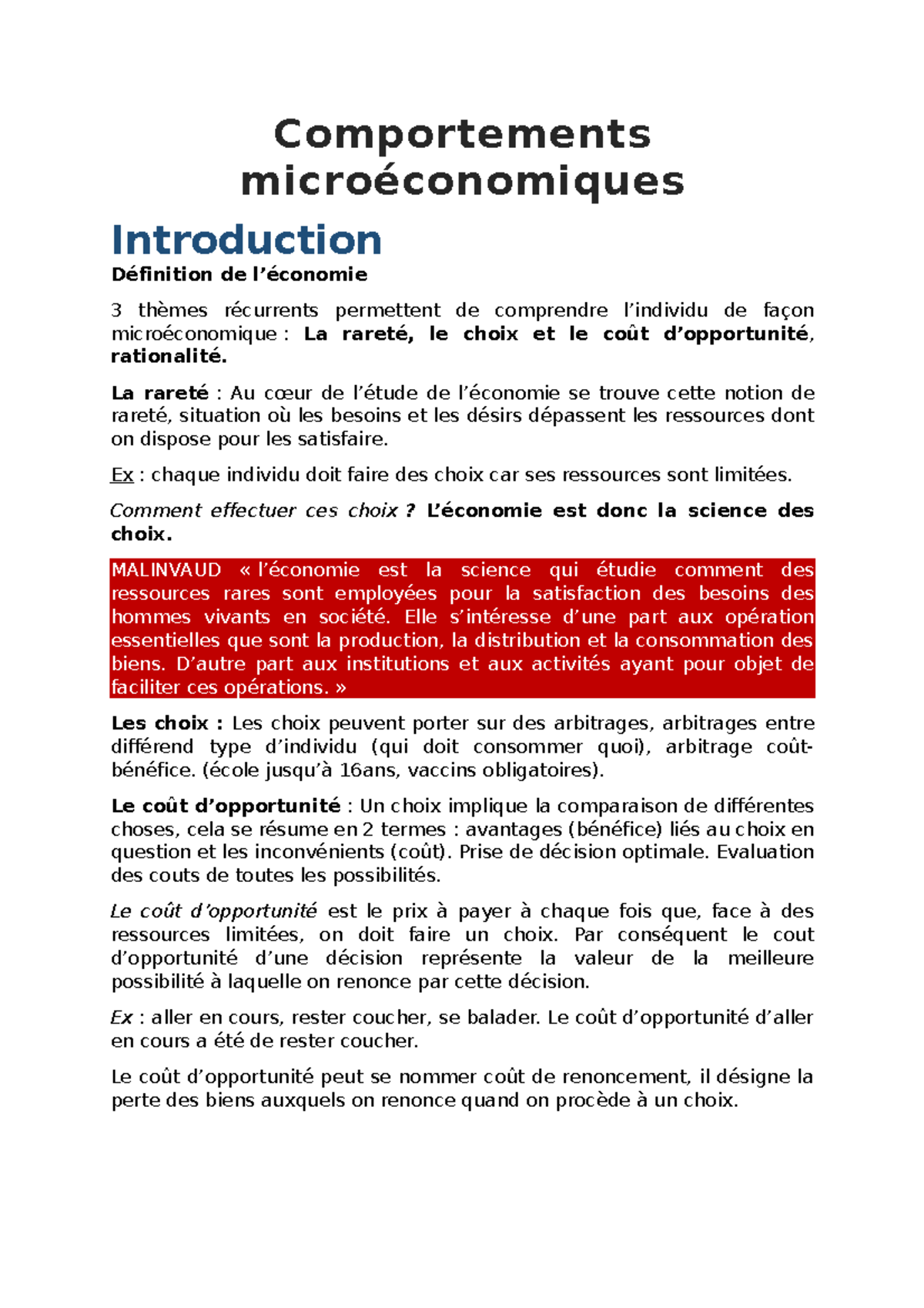 Chapitre 1 Micro‚conomie - Comportements Microéconomiques Introduction ...