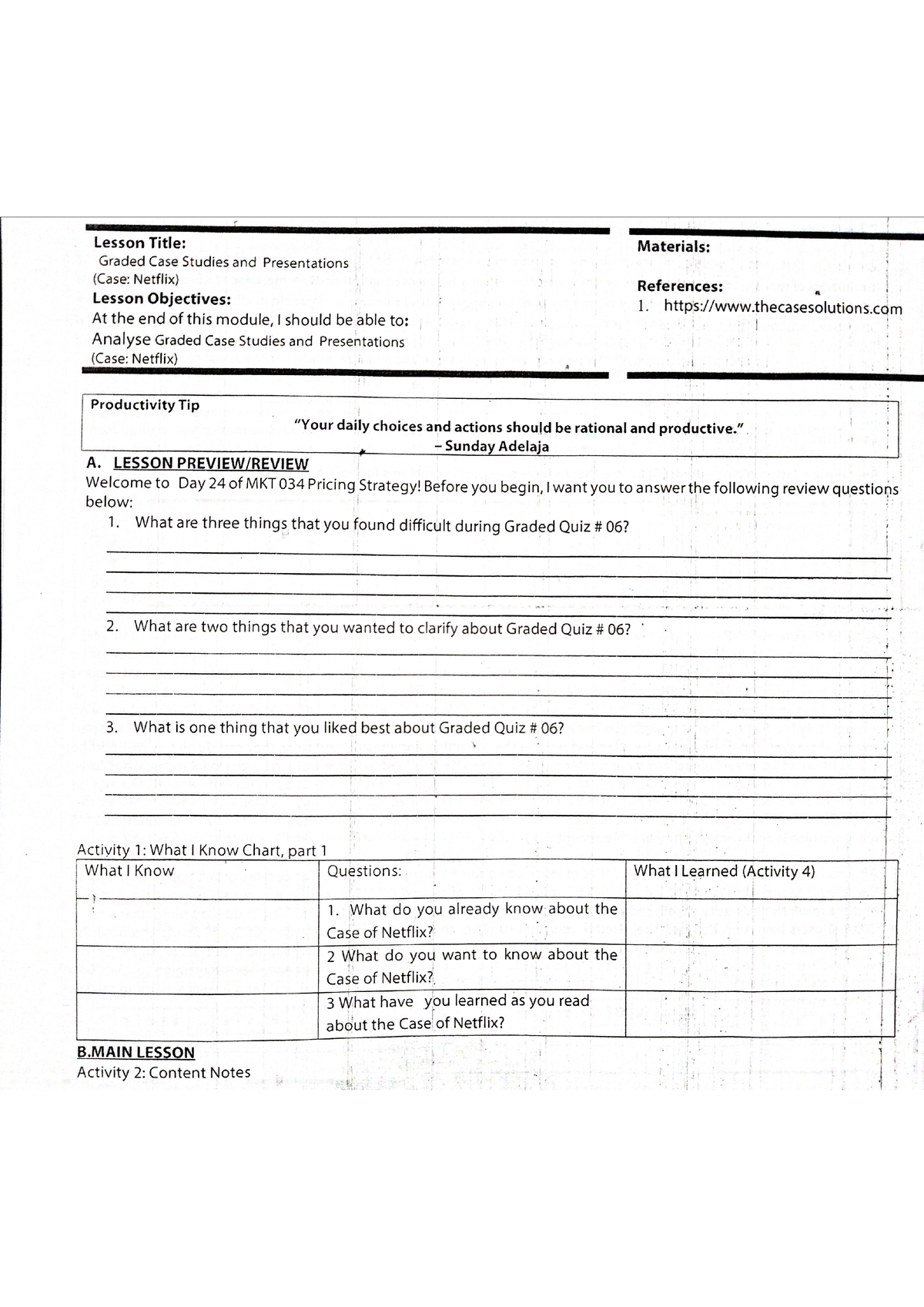 Analyze Graded Case Studies and Presentation - Business - Studocu