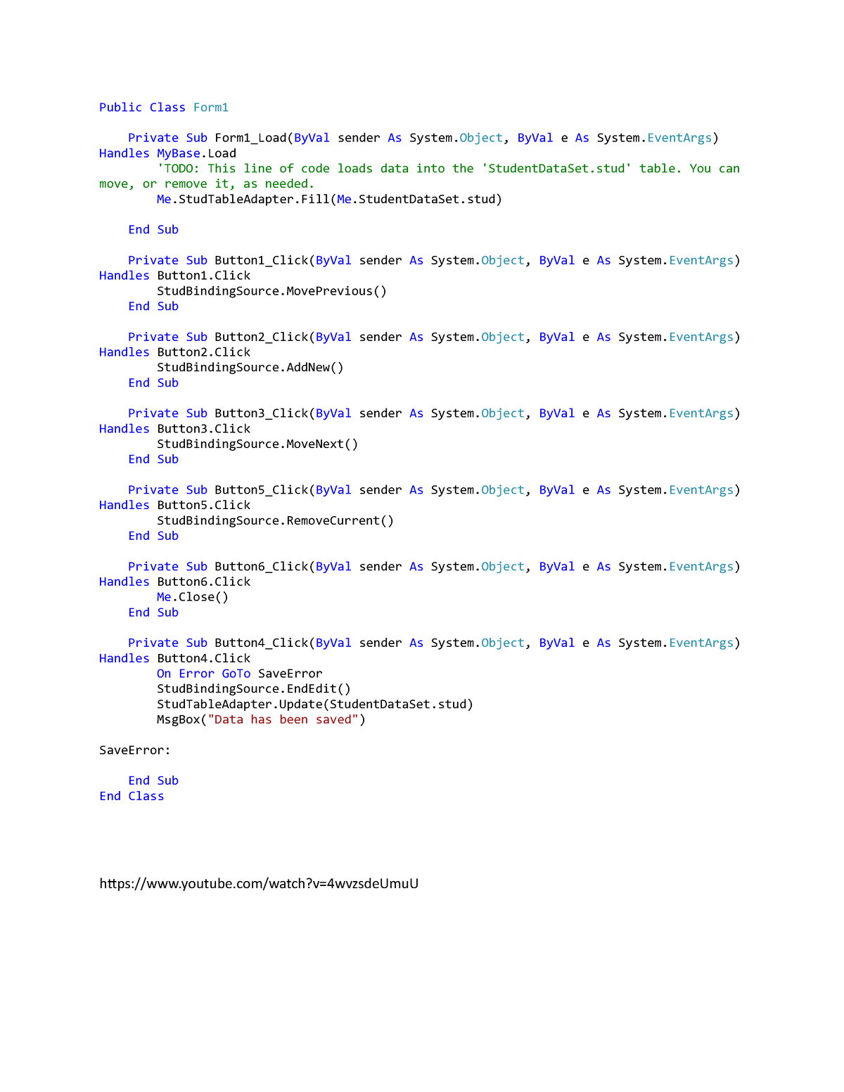 Db connectivity - Public Class Form Private Sub Form1_Load(ByVal sender ...