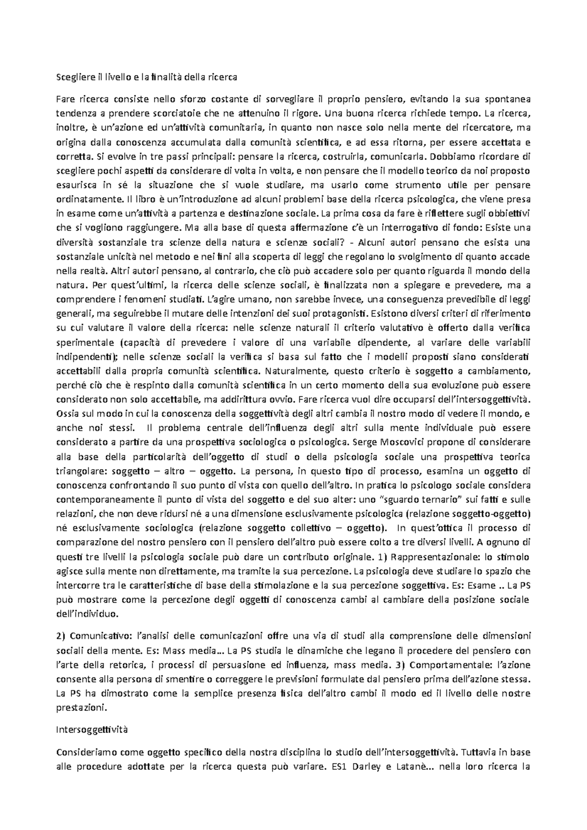 Fare Ricerca In Psicologia Sociale - Scegliere il livello e la finalità ...