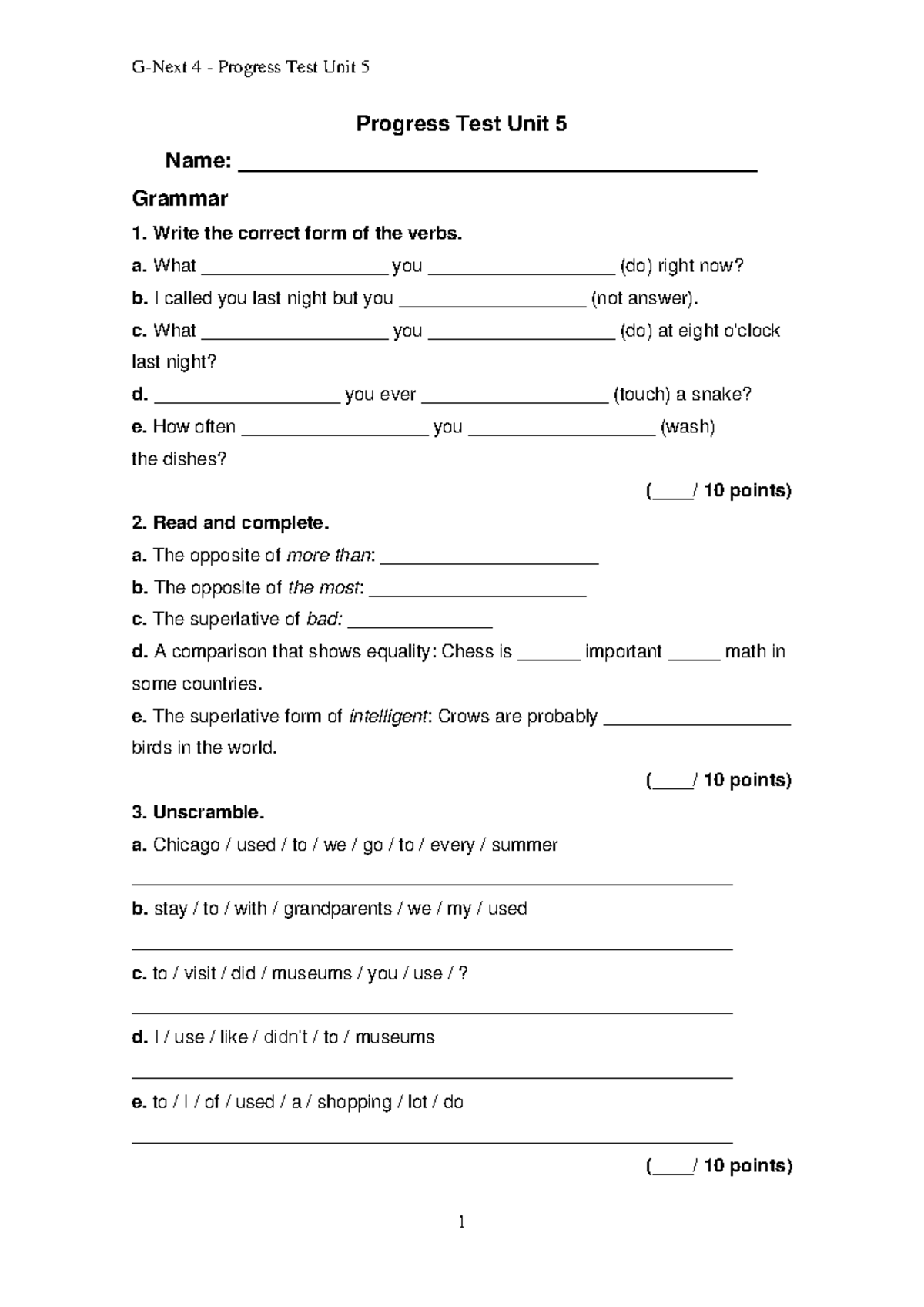 DOC-20240917-WA0019 - esto te ayudara mucho - Progress Test Unit 5 Name ...