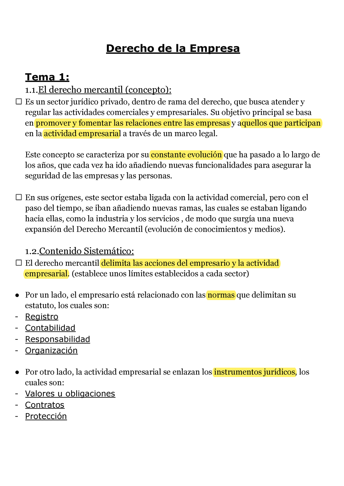 Derecho Temas 1-20 - Derecho De La Empresa Tema 1: 1.1 Derecho ...