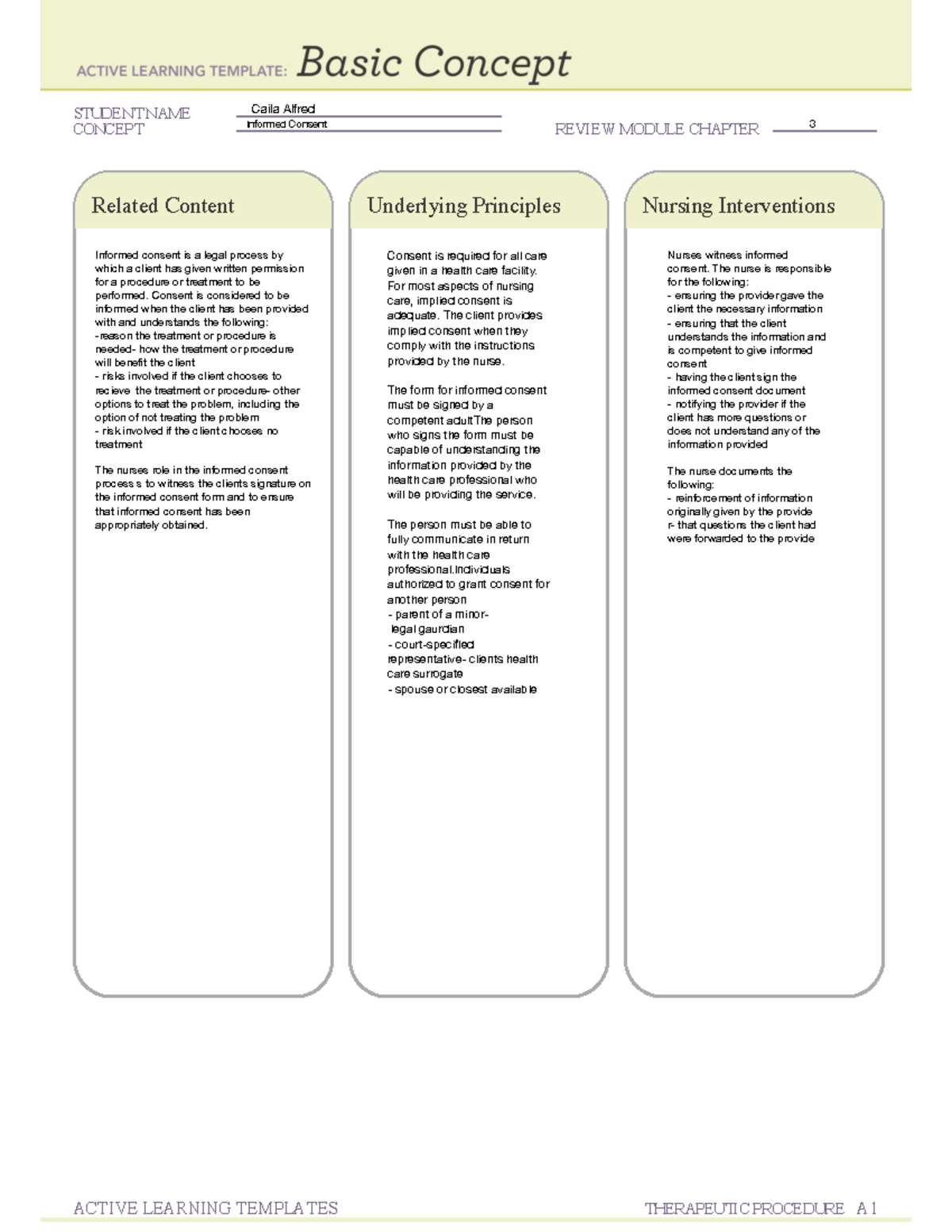 Basic Concept form chapter 3 informed consent - STUDENT NAME CONCEPT ...