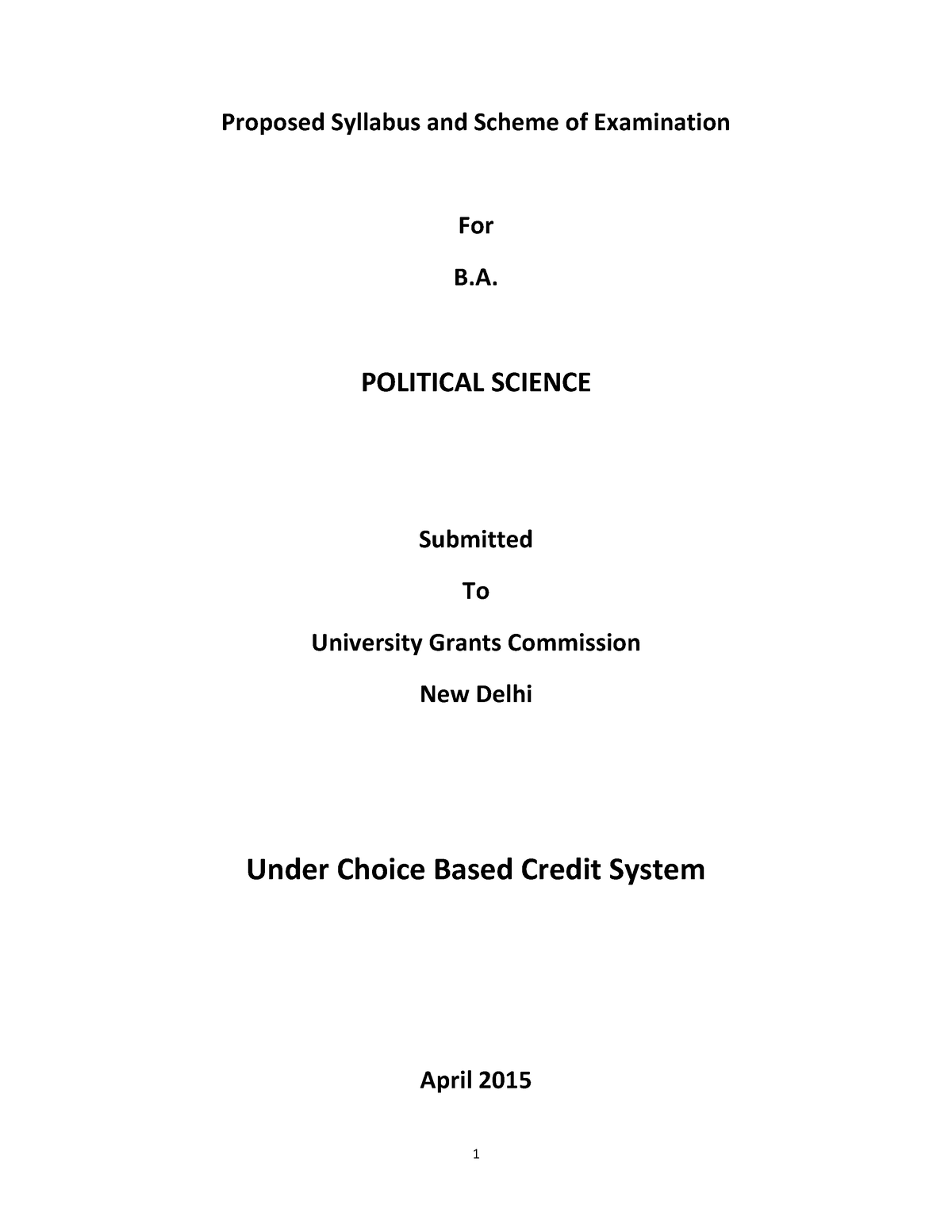 Ba Politicalscience - Notes - Proposed Syllabus And Scheme Of ...