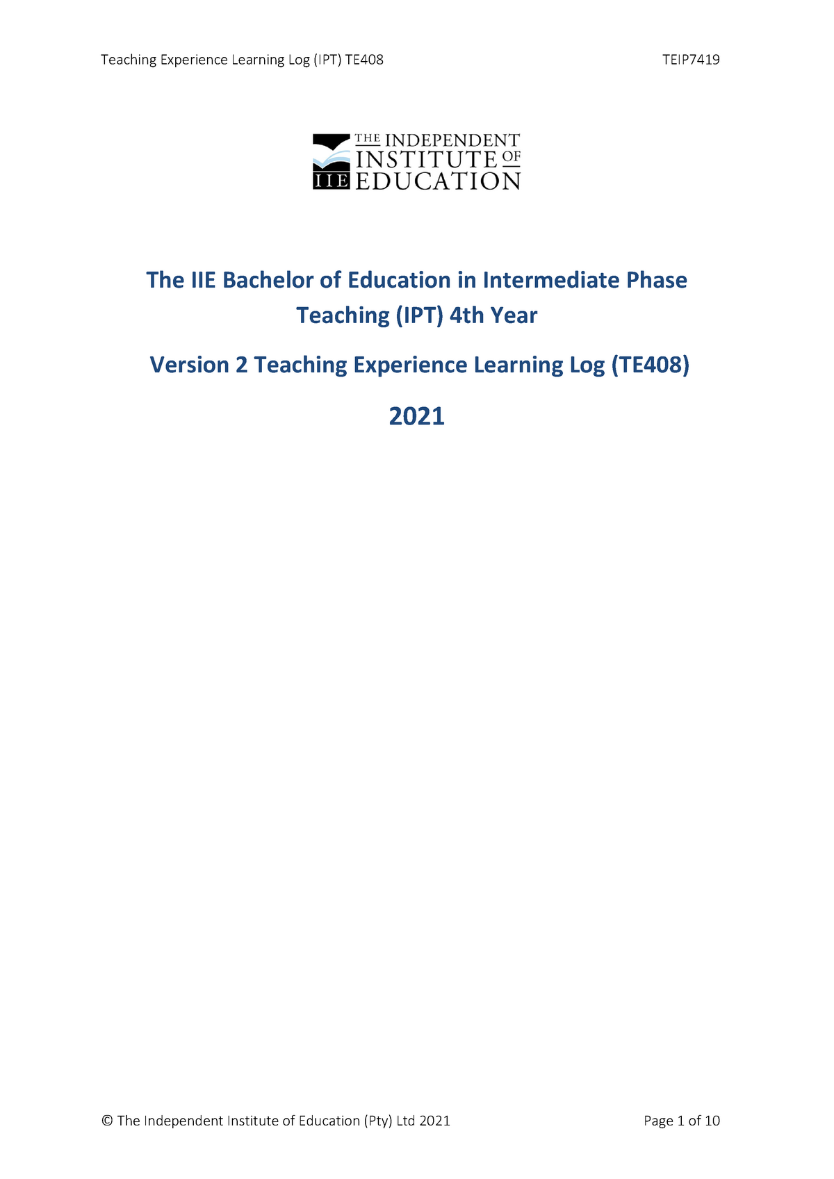 Additional Reading 19 Lesson Plan Template TEIP5119 TEIP6219 TEXP6219 ...