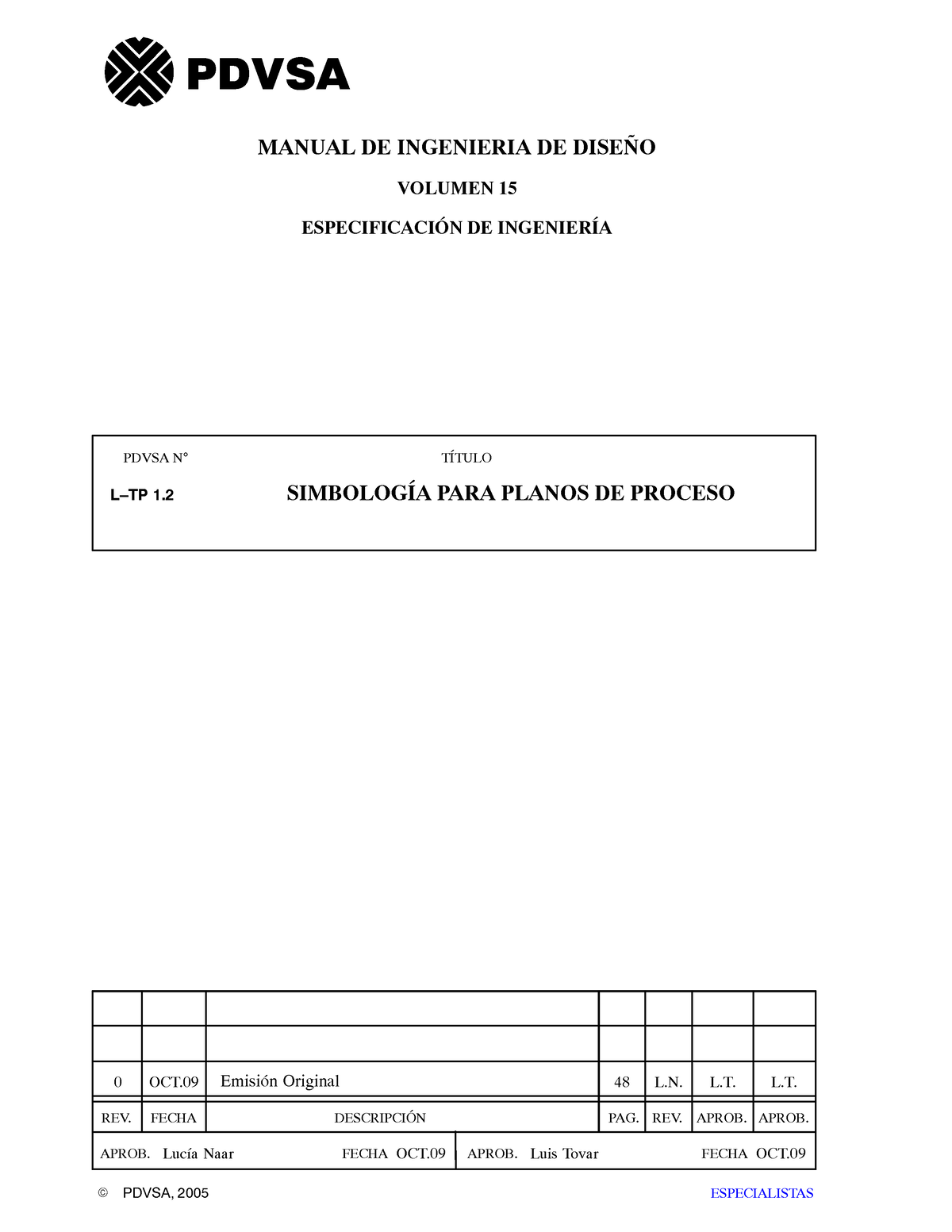 Simbologia Para Planos De Procesos - PDVSA N° TÕTULO REV. FECHA ...