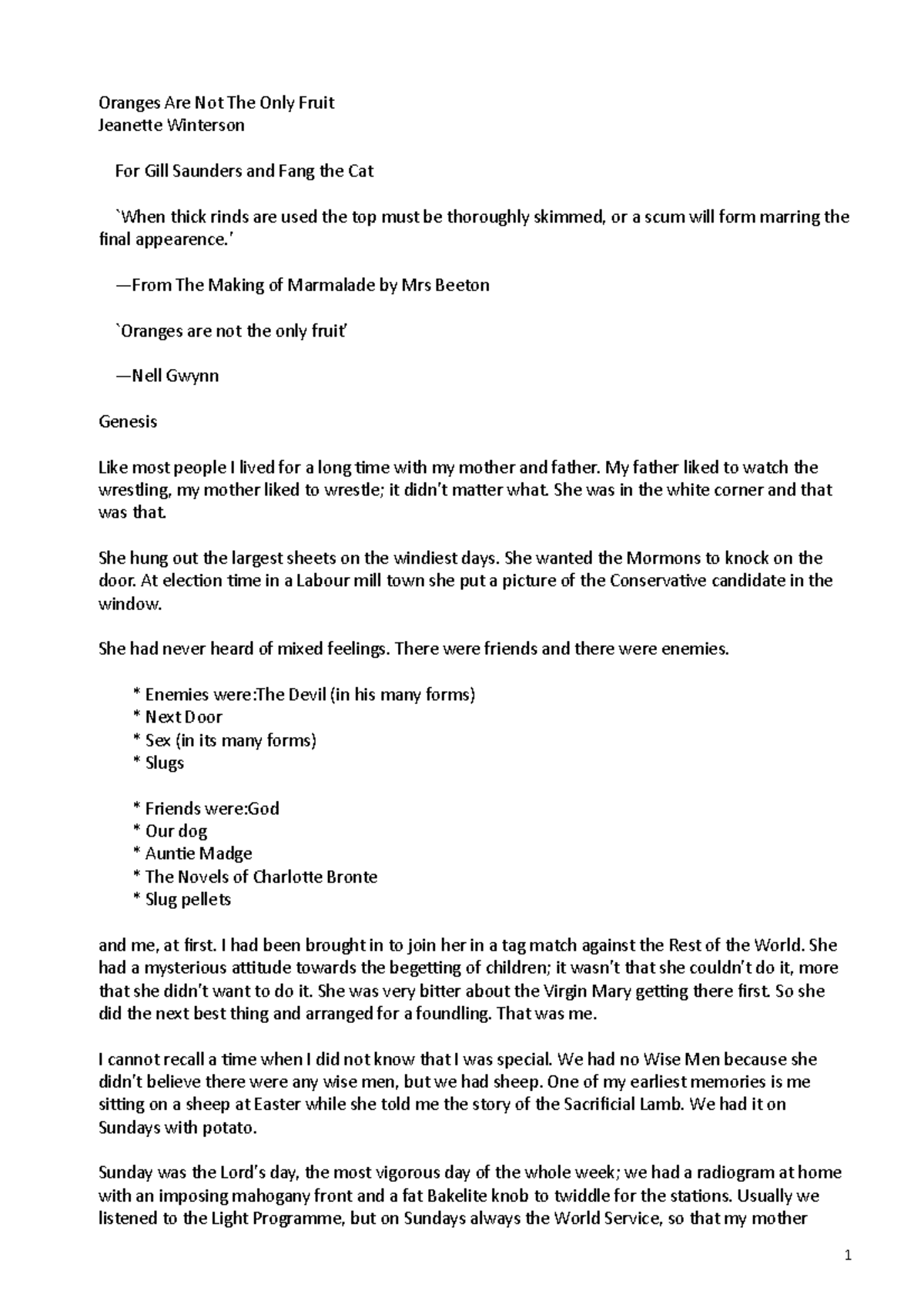 Oranges Are Not The Only Fruit Text Oranges Are Not The Only Fruit