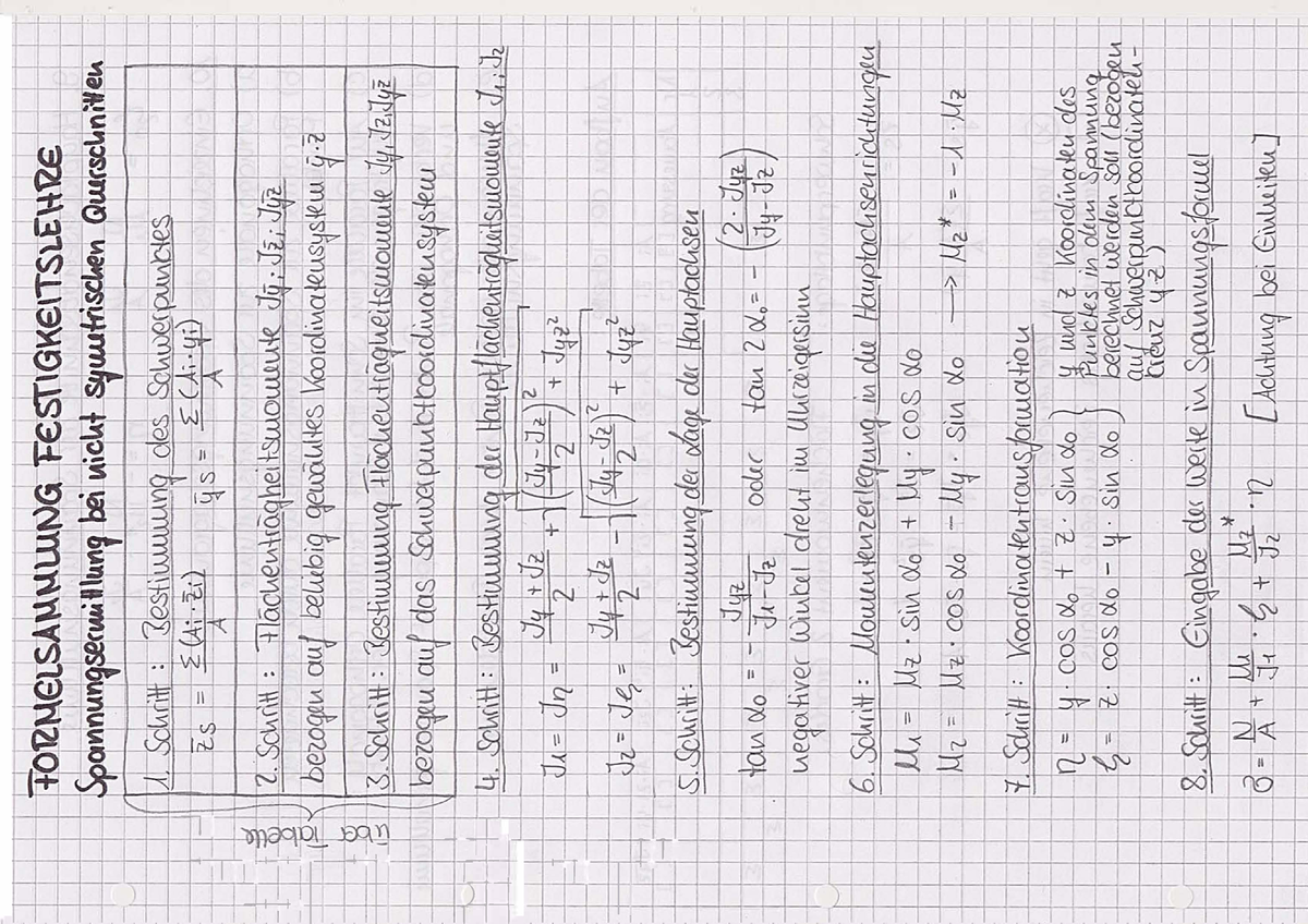 Formelsammlung Festigkeitslehre Studocu
