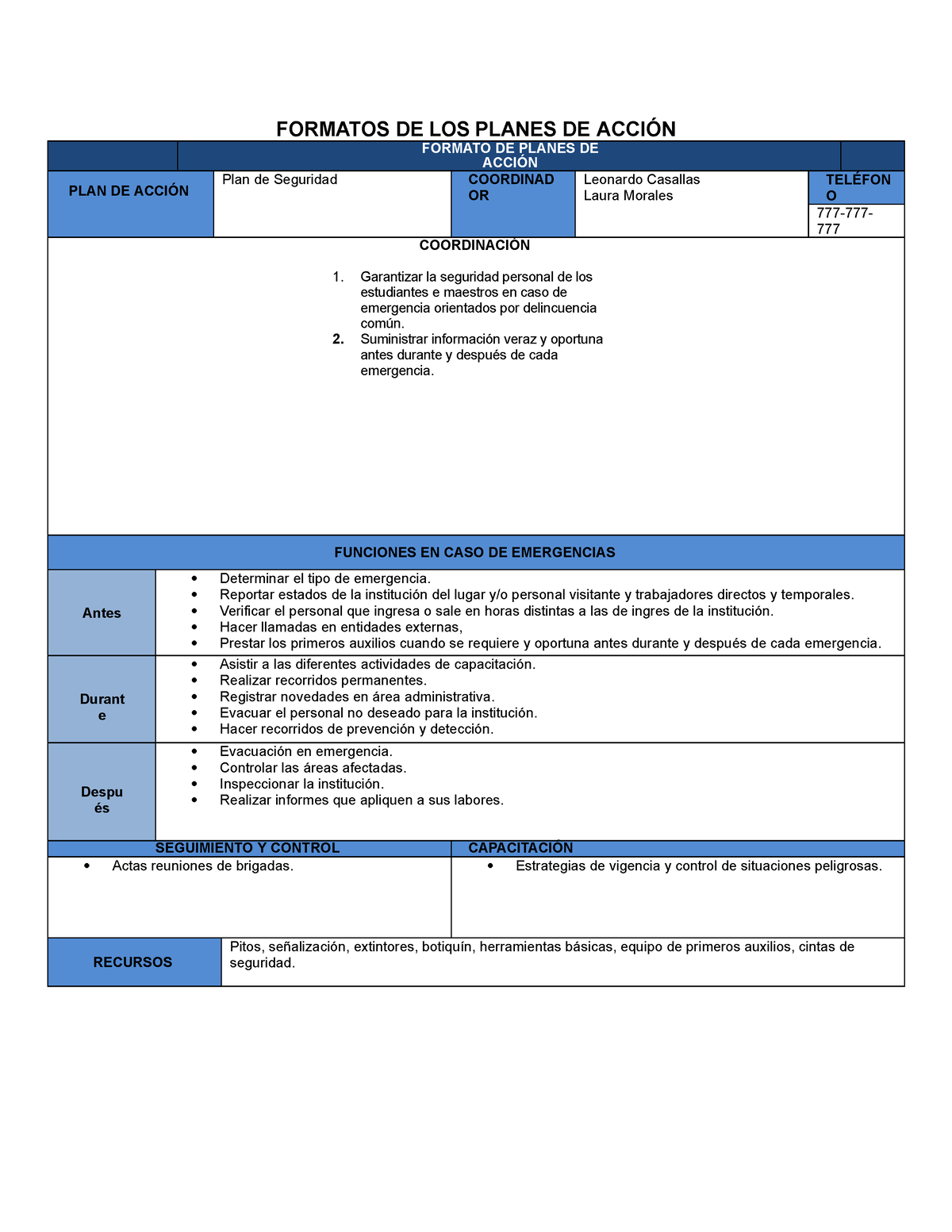 Formatos De Los Planes De Acción Formatos De Los Planes De AcciÓn Formato De Planes De AcciÓn 3313