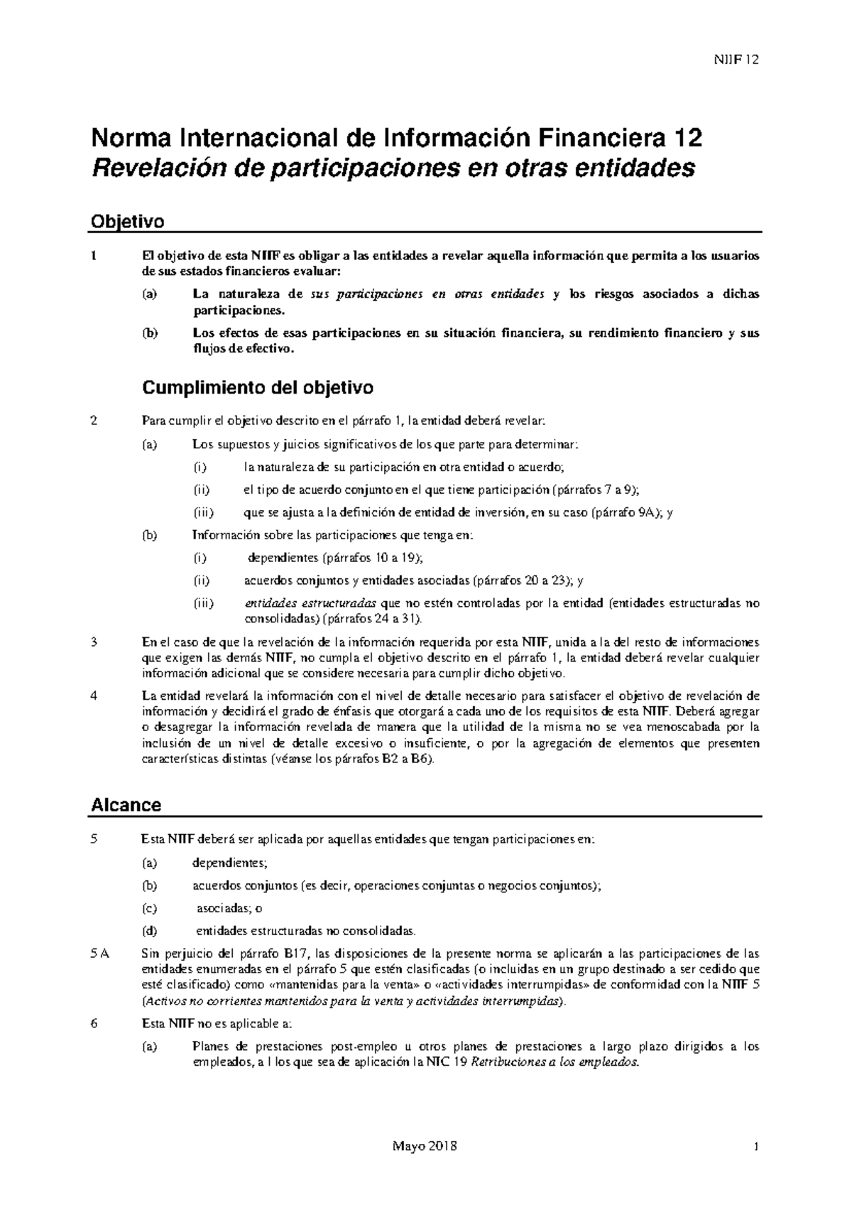 120.NIIF 12 Revelación De Participaciones En Otras Entidades - Normas ...