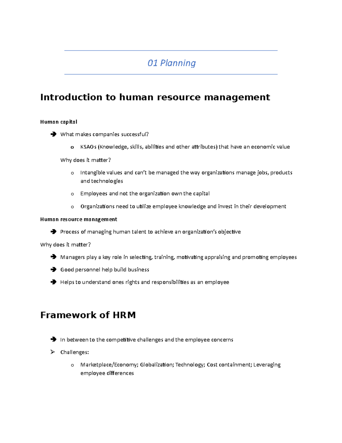 Rework HR - Example exam questions with answers - 01 Planning ...
