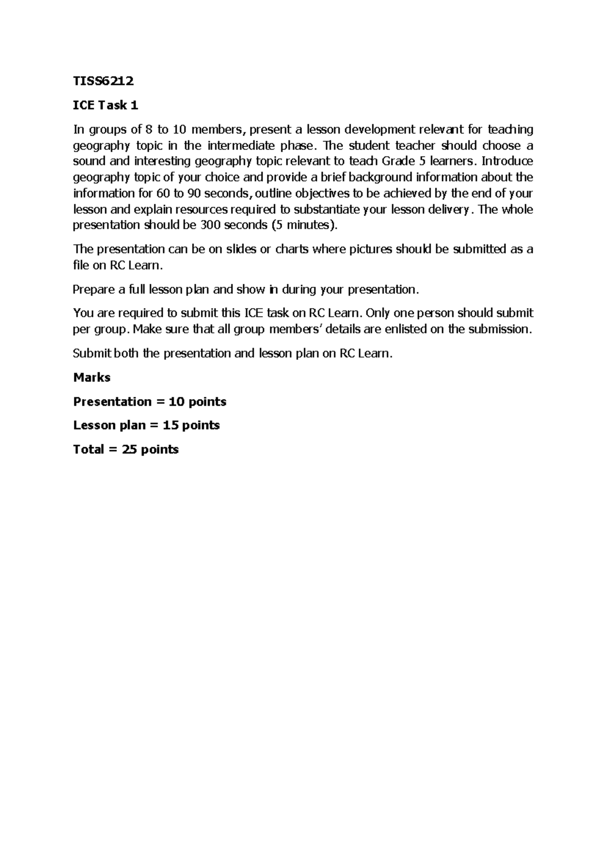 TISS6212 ICE Task 1 - Ice task - TISS621 2 ICE Task 1 In groups of 8 to ...