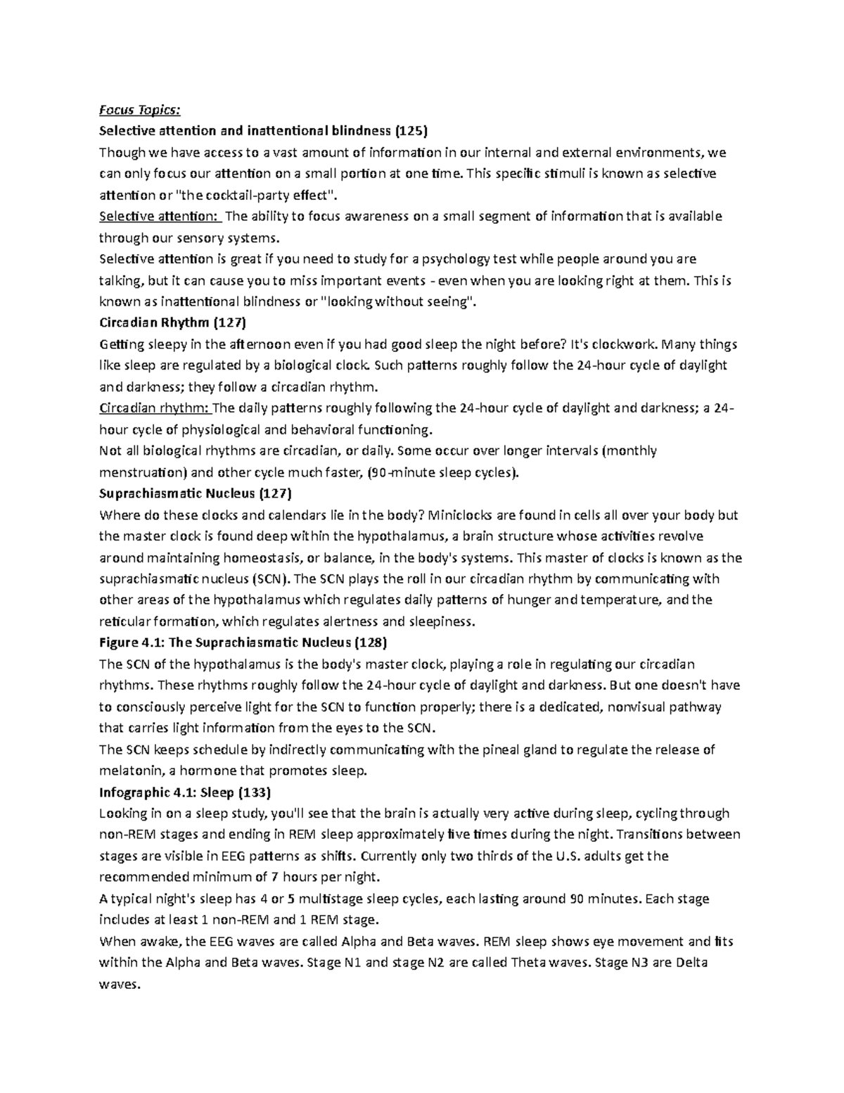 PSY 170 Chapter 4 - Information is from the book provided that semester ...