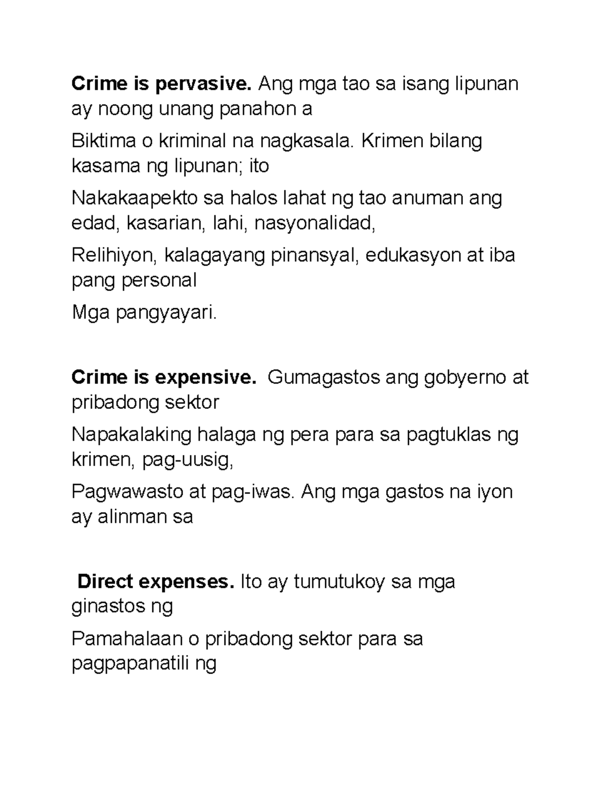 Characteritics Crime sociology and other nonlegal fields, including