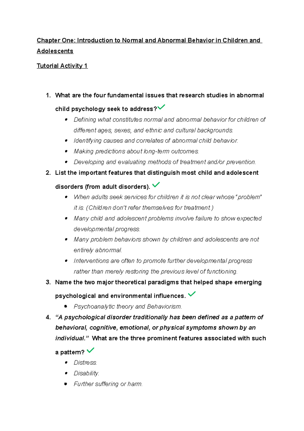 Tutorial Activity Chapter 1 - Chapter One: Introduction To Normal And ...