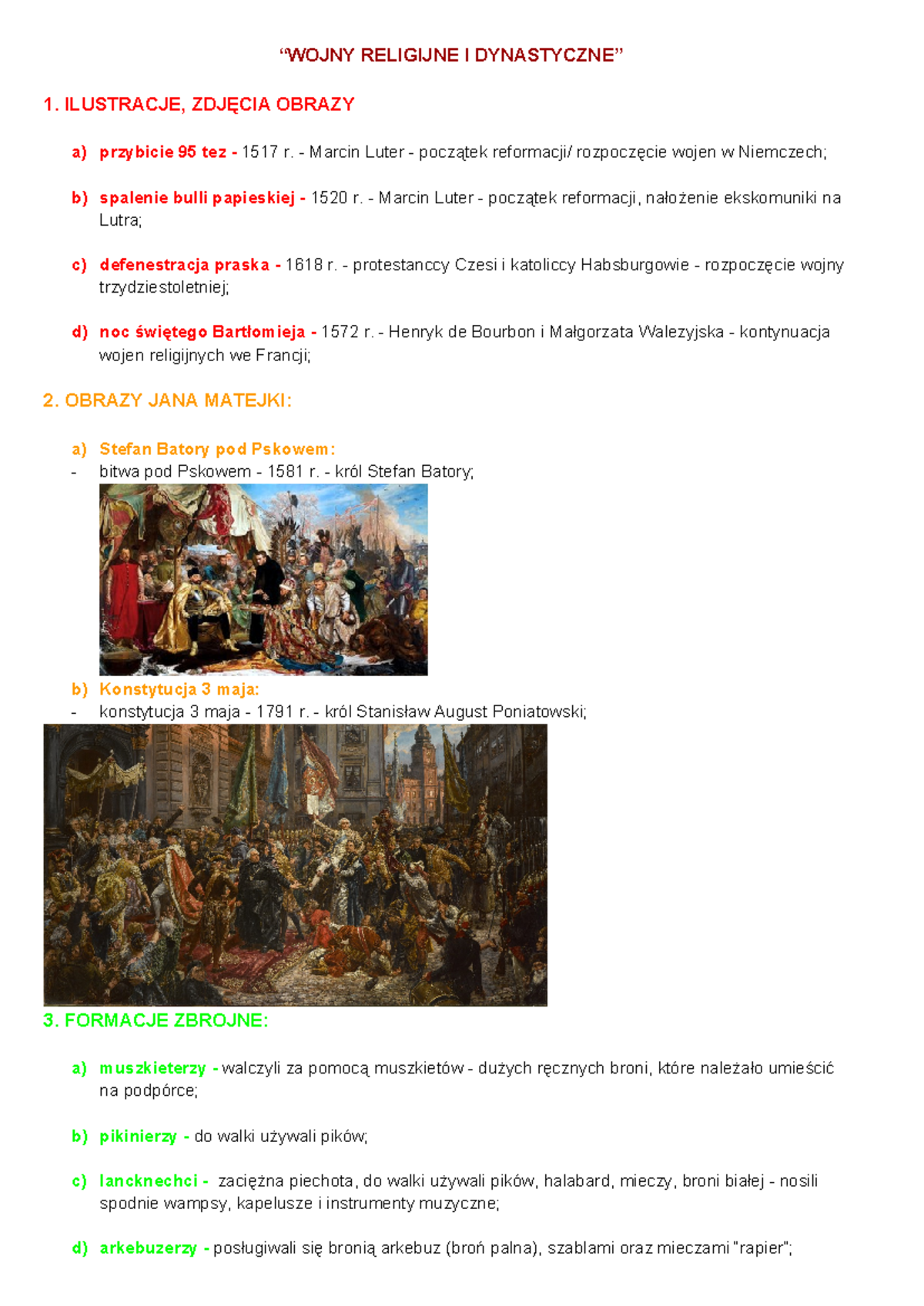 Wojny Religijne I Dynastyczne - “WOJNY RELIGIJNE I DYNASTYCZNE” 1