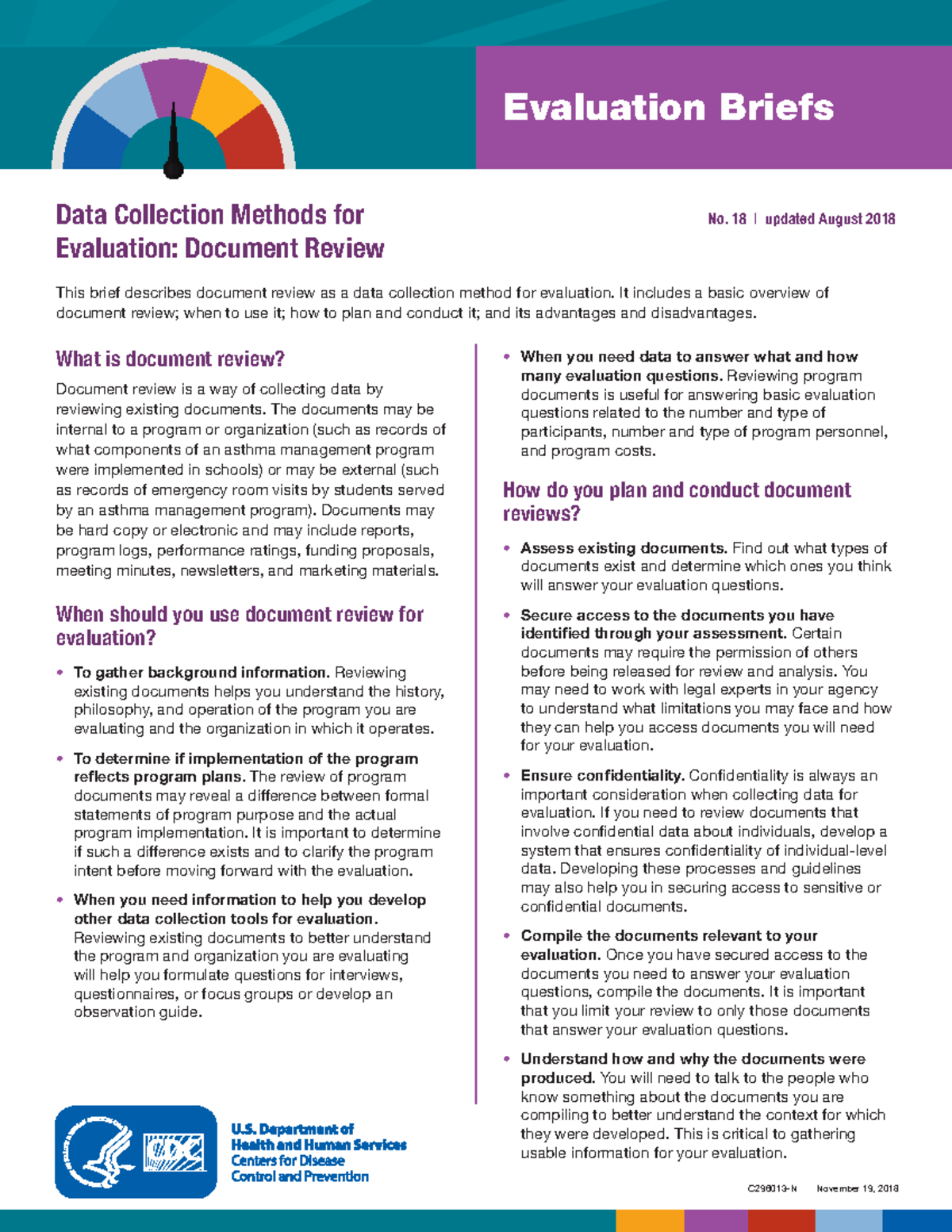 Brief 18 - homework - C296013-N November 19, 2018 Evaluation Briefs ...