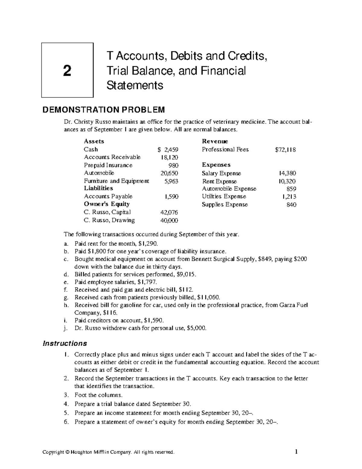 Accouting T Chart Free PDF Download m - 2 DEMONSTRATION PROBLEM Dr ...