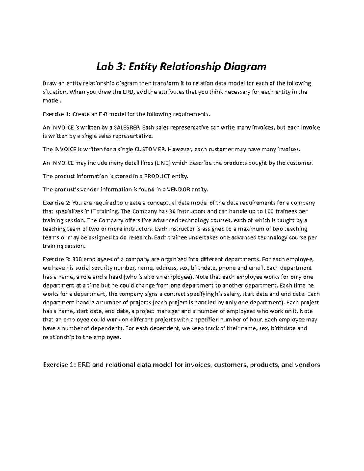 LAB3 DBI202 - Của AnhTM - Lab 3: Entity Relationship Diagram Draw An ...