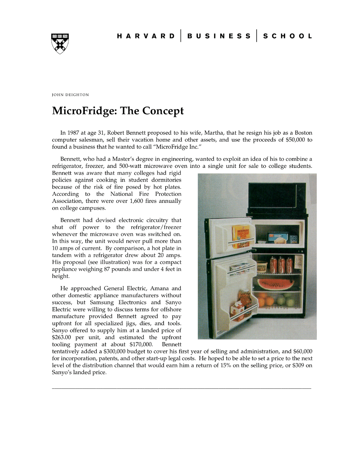 hbr microfridge case study solution