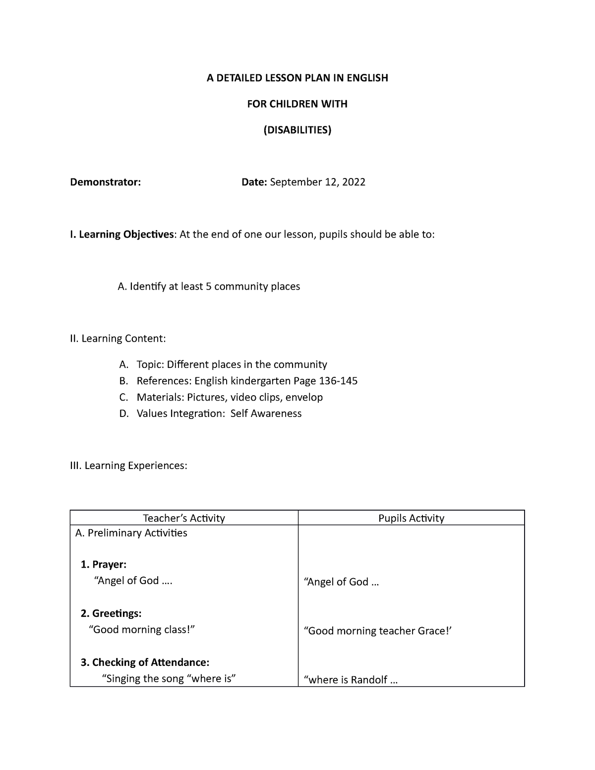 A Detailed Lesson PLAN IN English - A DETAILED LESSON PLAN IN ENGLISH ...