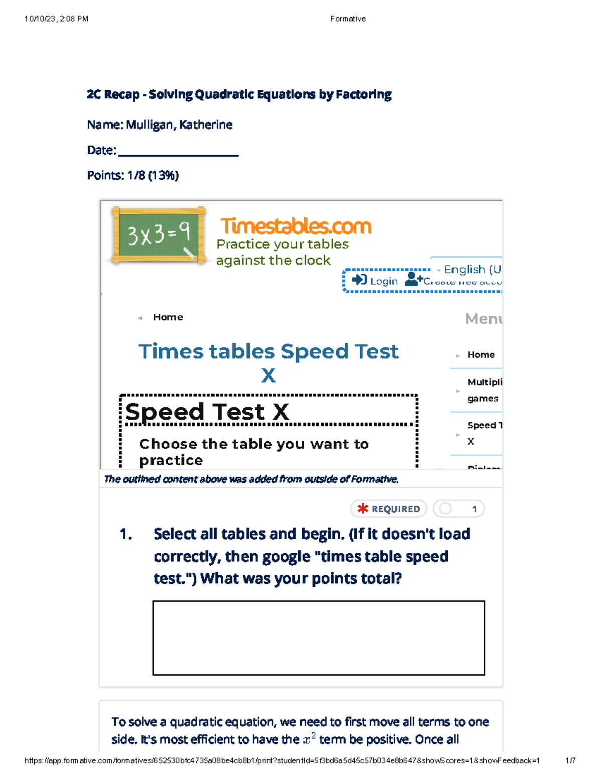 2c answer key to solving equations by factoring - 2C Recap - Solving ...