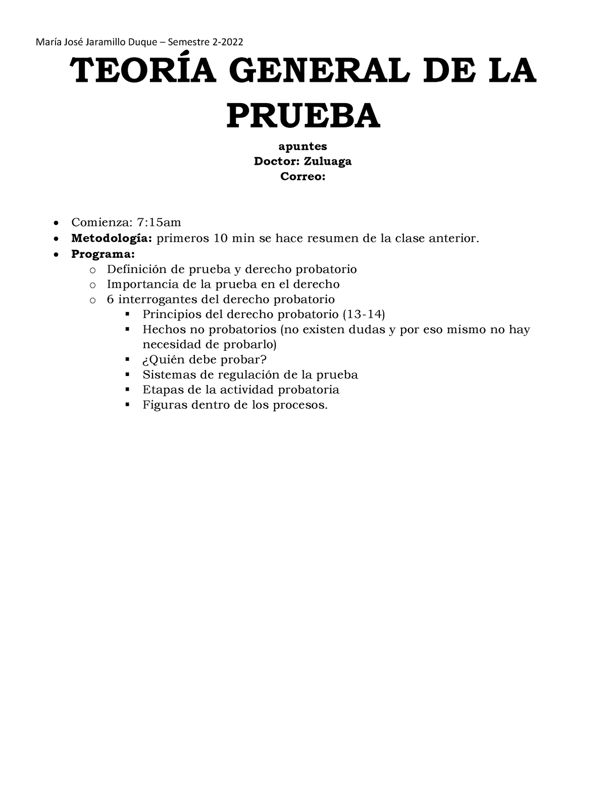 Final Teoría General De La Prueba TeorÍa General De La Prueba Apuntes Doctor Zuluaga Correo 1480
