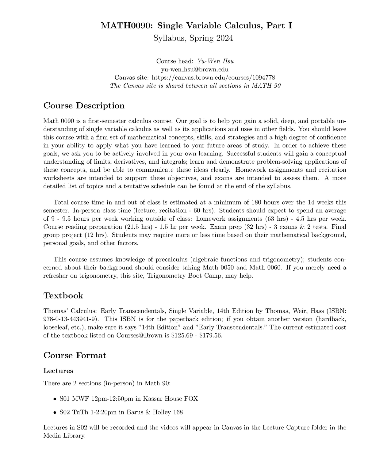 Math90 Syllabus Spring 2024 MATH0090 Single Variable Calculus Part   Thumb 1200 1553 