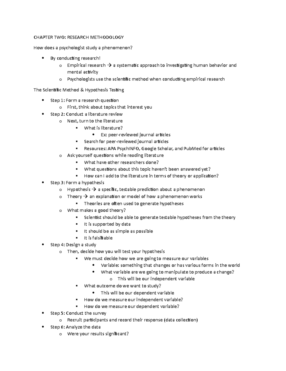 Psychology Chapter TWO Research Methodology - CHAPTER TWO: RESEARCH ...